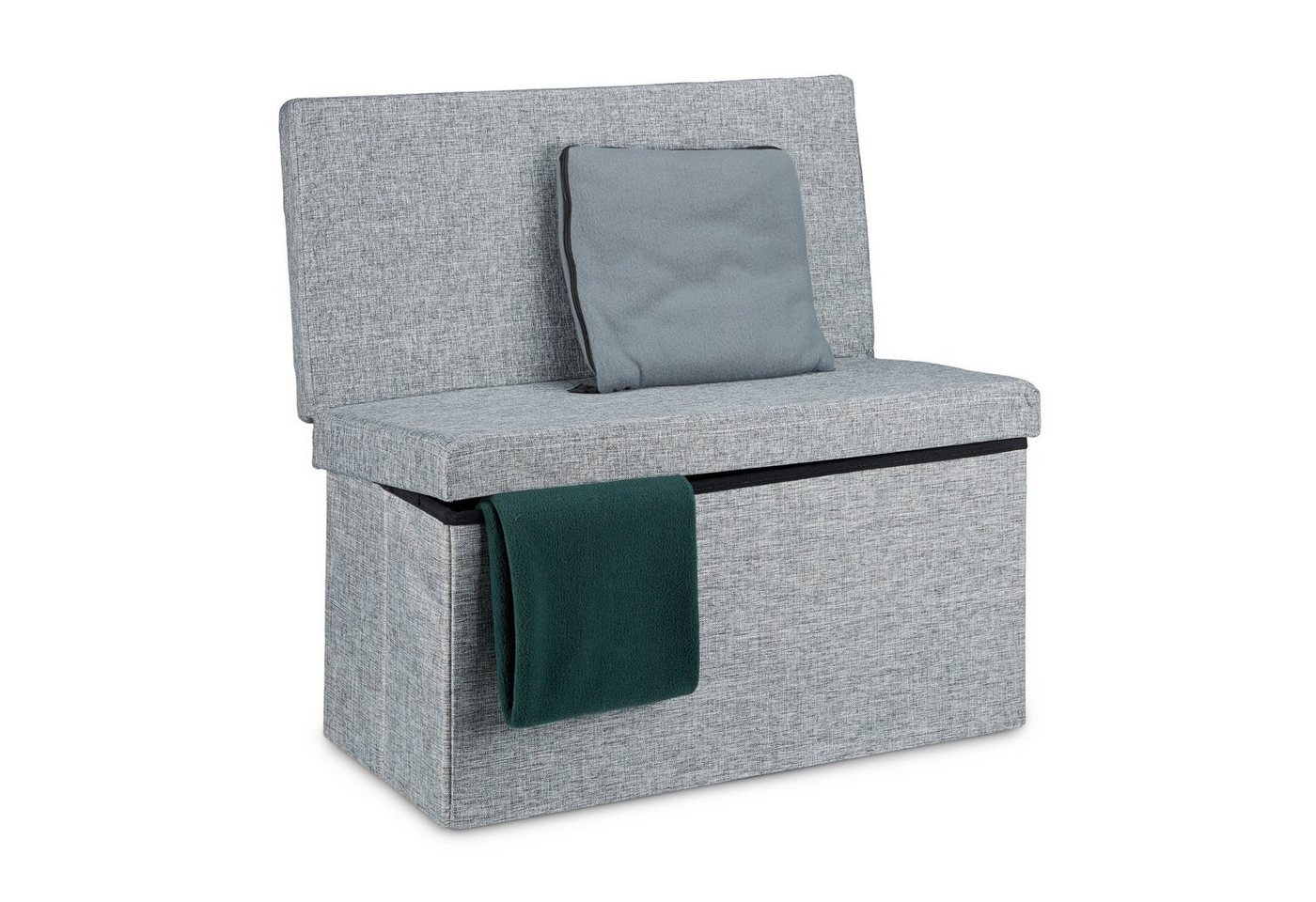 relaxdays Sitzhocker Faltbarer Sitzhocker mit Lehne L, Grau von relaxdays