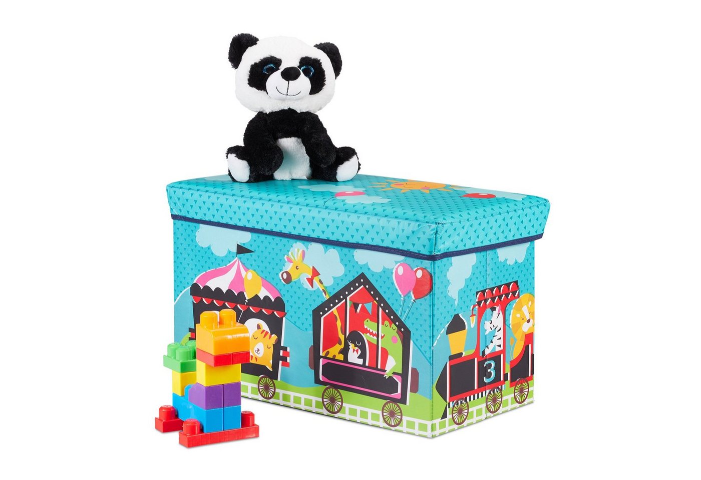 relaxdays Sitzhocker Sitzbox für Kinder, Circus von relaxdays