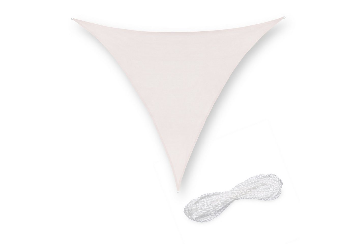 relaxdays Sonnensegel Dreieckiges Sonnensegel HDPE, (1-tlg), weiss, 2x2x2m von relaxdays