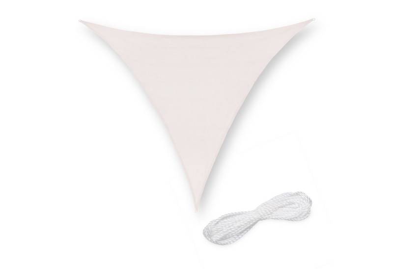 relaxdays Sonnensegel Dreieckiges Sonnensegel HDPE, (1-tlg), weiss von relaxdays