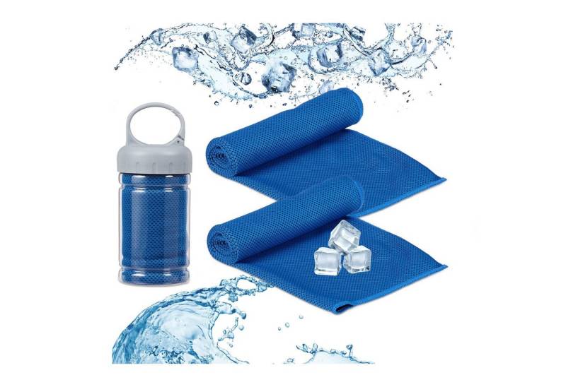 relaxdays Sporthandtuch Kühlendes Handtuch im 2er Pack, blau relaxdays Sporthandtuch Kühlendes Handtuch im 2er Pack, blau von relaxdays