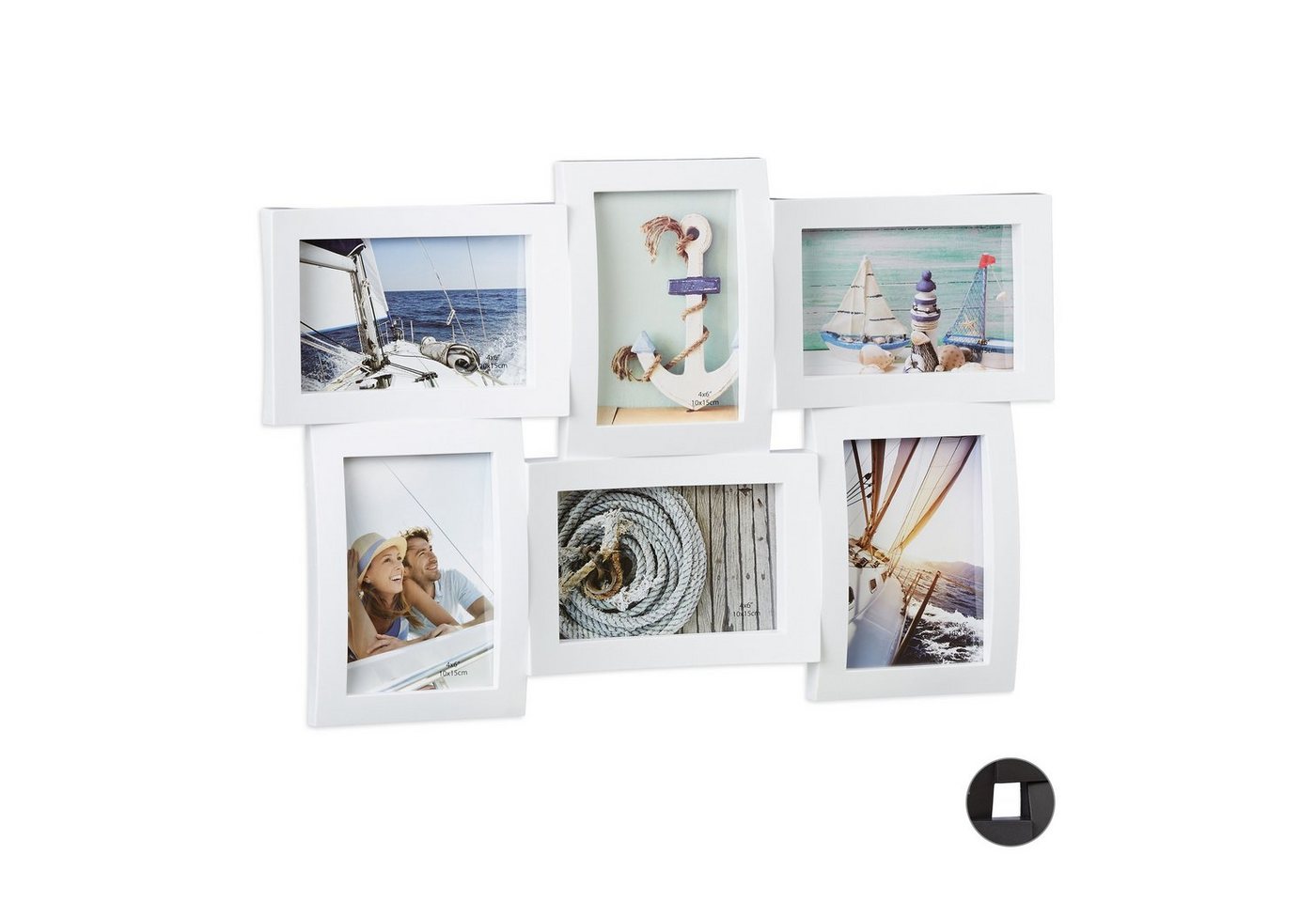 relaxdays Staffelbilderrahmen Bilderrahmen für mehrere Fotos, Weiß relaxdays Staffelbilderrahmen Bilderrahmen für mehrere Fotos, Weiß von relaxdays