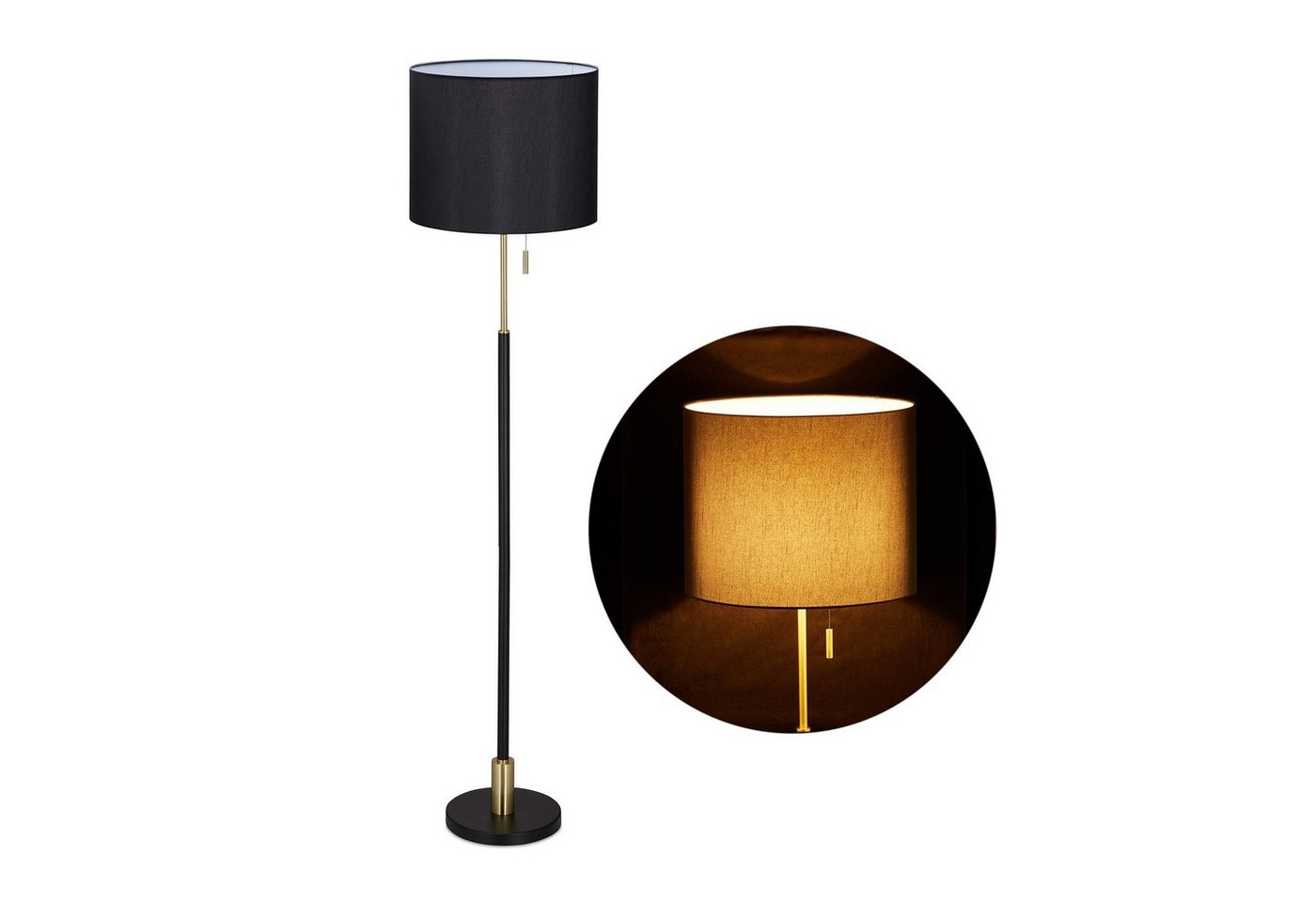 relaxdays Stehlampe Wohnzimmer schwarz relaxdays Stehlampe Wohnzimmer schwarz von relaxdays