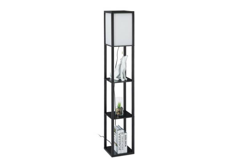relaxdays Stehlampe mit Regal Schwarz von relaxdays