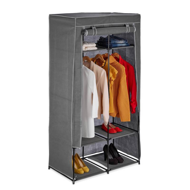 relaxdays Stoffschrank mit 6 Fäch Anthrazit von relaxdays