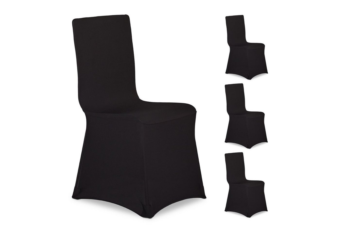 relaxdays Stuhlhusse 4er Set, schwarz von relaxdays