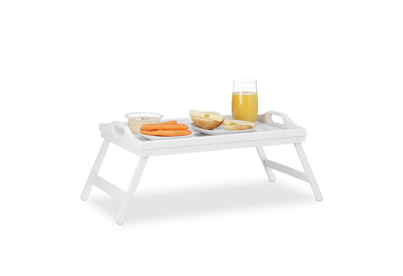 relaxdays Tabletttisch Klappbares Betttablett weiß von relaxdays