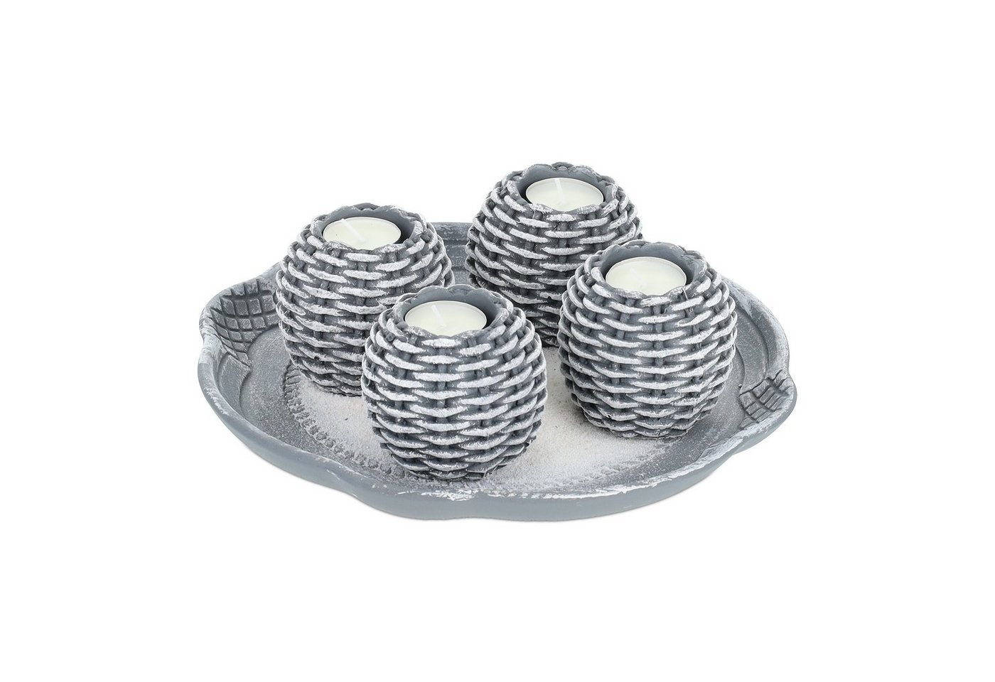 relaxdays Teelichthalter mit Tablett Kerzen Deko mit 4 Teelichthaltern relaxdays Teelichthalter mit Tablett Kerzen Deko mit 4 Teelichthaltern von relaxdays