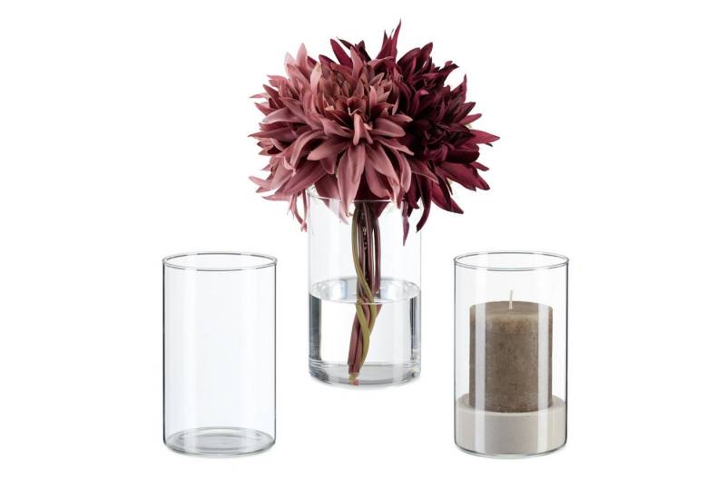 relaxdays Tischvase Vasen Set aus Glas (3er Set, 3 St., 3 Vasen), 3er von relaxdays