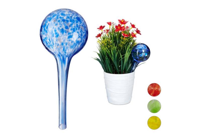 relaxdays Tropfer 10 x Bewässerungskugel Glas blau relaxdays Tropfer 10 x Bewässerungskugel Glas blau von relaxdays