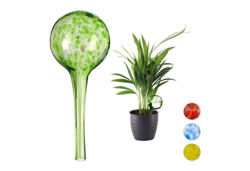 relaxdays Tropfer 20 x Bewässerungskugel Glas grün von relaxdays