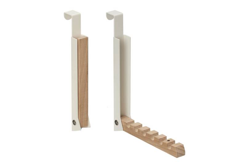relaxdays Türhaken Klappbare Türgarderobe 2er Set, Türen, (2-St), Beige von relaxdays