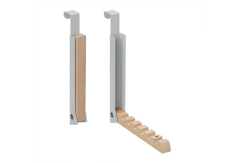relaxdays Türhaken Klappbare Türgarderobe 2er Set, Türen, (2-St), Grau von relaxdays