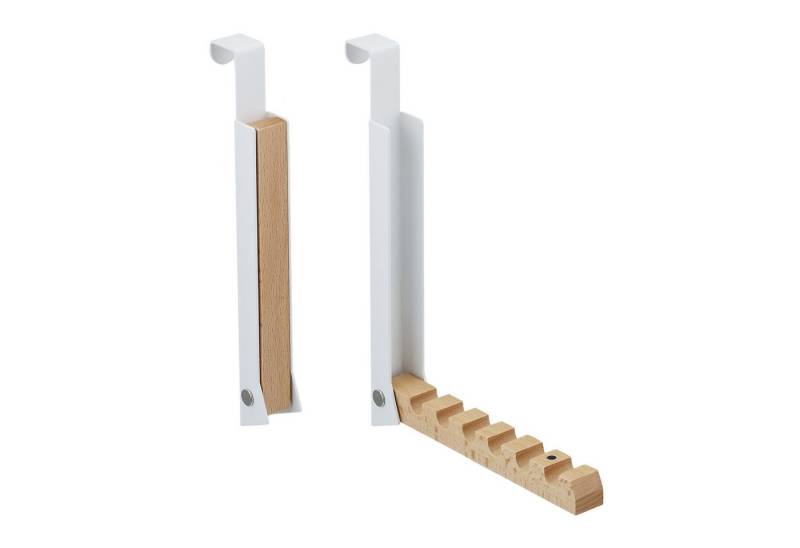 relaxdays Türhaken Klappbare Türgarderobe 2er Set, Türen, (2-St), Weiß von relaxdays