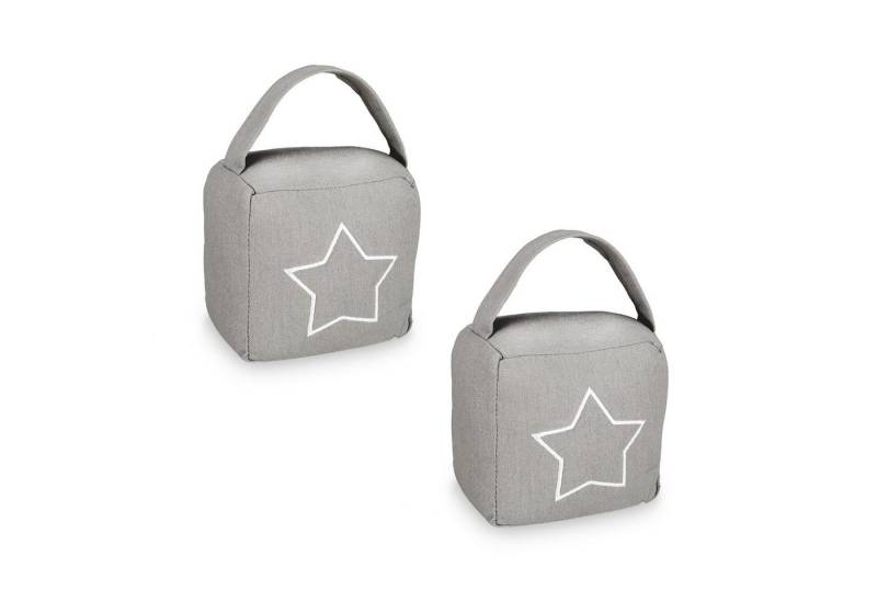 relaxdays Türstopper 2er Set Türstopper mit Stern-Motiv, Dunkelgrau von relaxdays