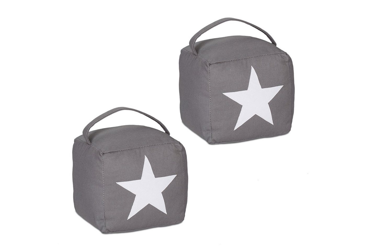 relaxdays Türstopper Stern Motiv 2er Set, Dunkelgrau von relaxdays