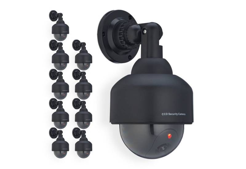 relaxdays Überwachungskamera Attrappe 10 x Kamera Dummy Dome-Form schwarz von relaxdays