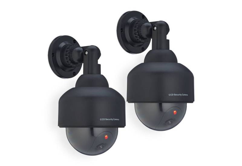 relaxdays Überwachungskamera Attrappe 2 x Kamera Dummy Dome-Form schwarz von relaxdays
