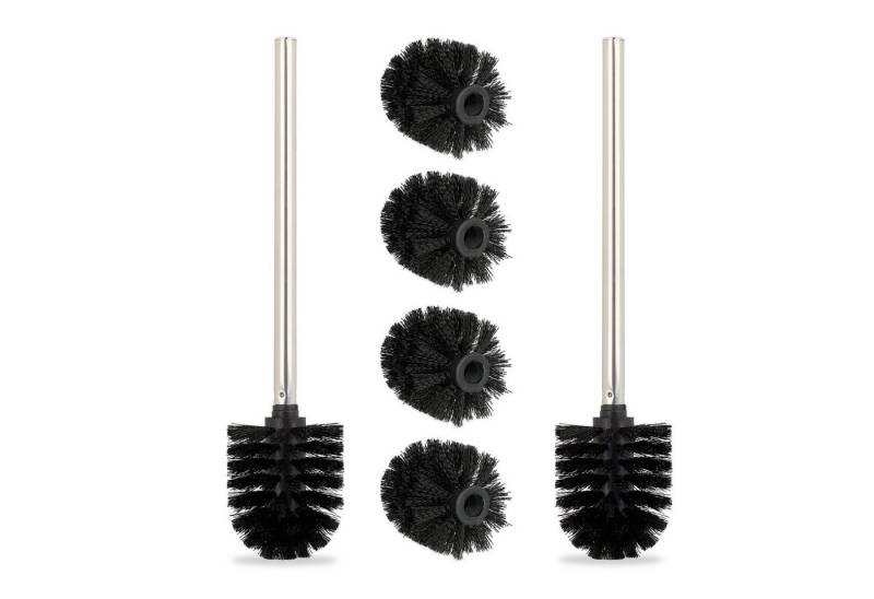 relaxdays WC-Reinigungsbürste Toilettenbürste 2er Set + 4 Ersatzköpfe von relaxdays