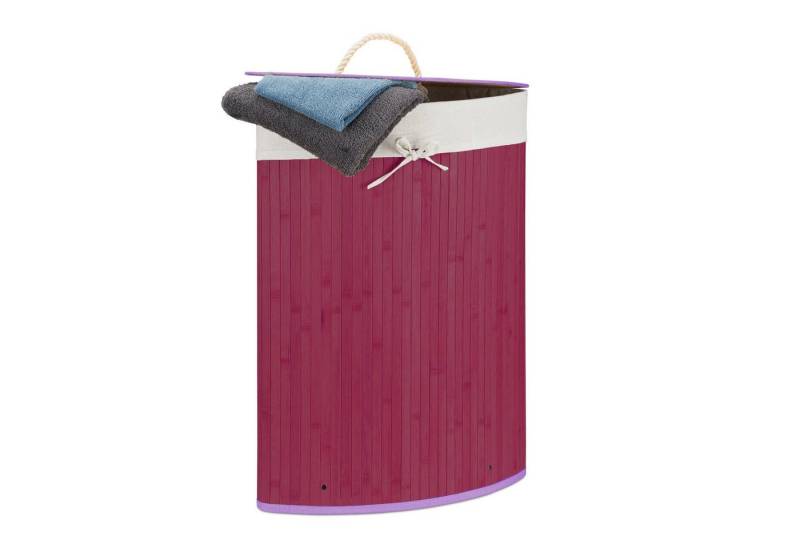 relaxdays Wäschekorb Eckwäschekorb Bambus, Violett relaxdays Wäschekorb Eckwäschekorb Bambus, Violett von relaxdays