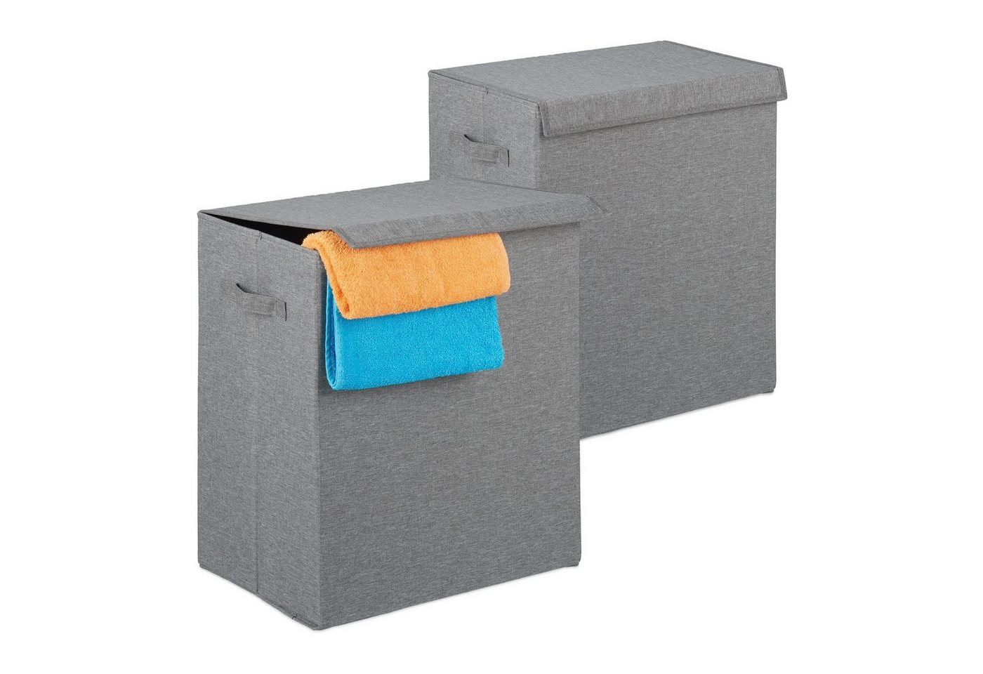 relaxdays Wäschekorb 2er Set 61 Lit, Grau relaxdays Wäschekorb 2er Set 61 Lit, Grau von relaxdays