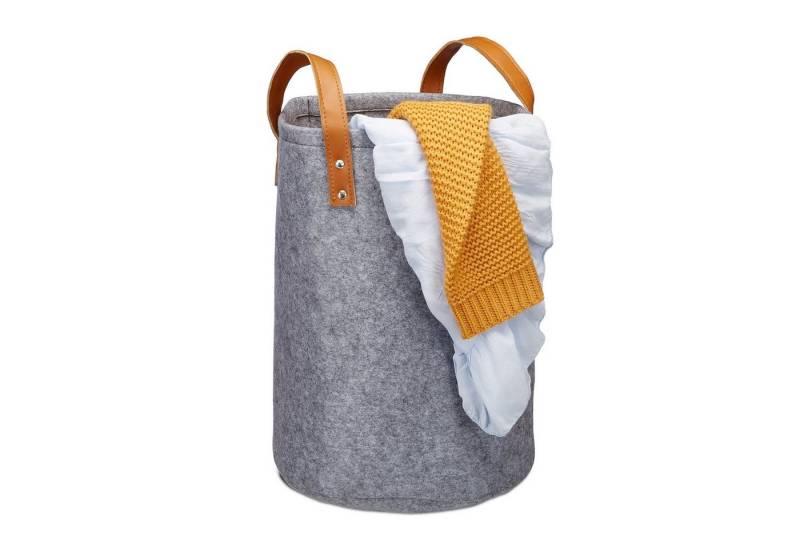 relaxdays Wäschekorb Filz tragbar, Anthrazit relaxdays Wäschekorb Filz tragbar, Anthrazit von relaxdays