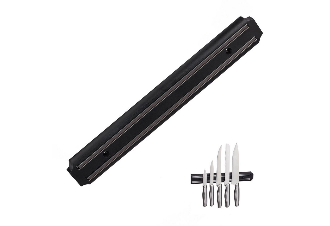 relaxdays Wand-Magnet Messer-Leiste Magnetleiste schwarz von relaxdays