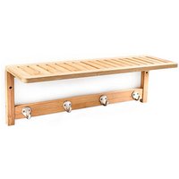 relaxdays Wandgarderobe braun Holz 4 Haken 50,0 x 18,0 cm von RELAXDAYS