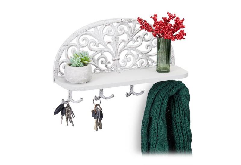 relaxdays Wandgarderobe mit Ablage, weiß von relaxdays