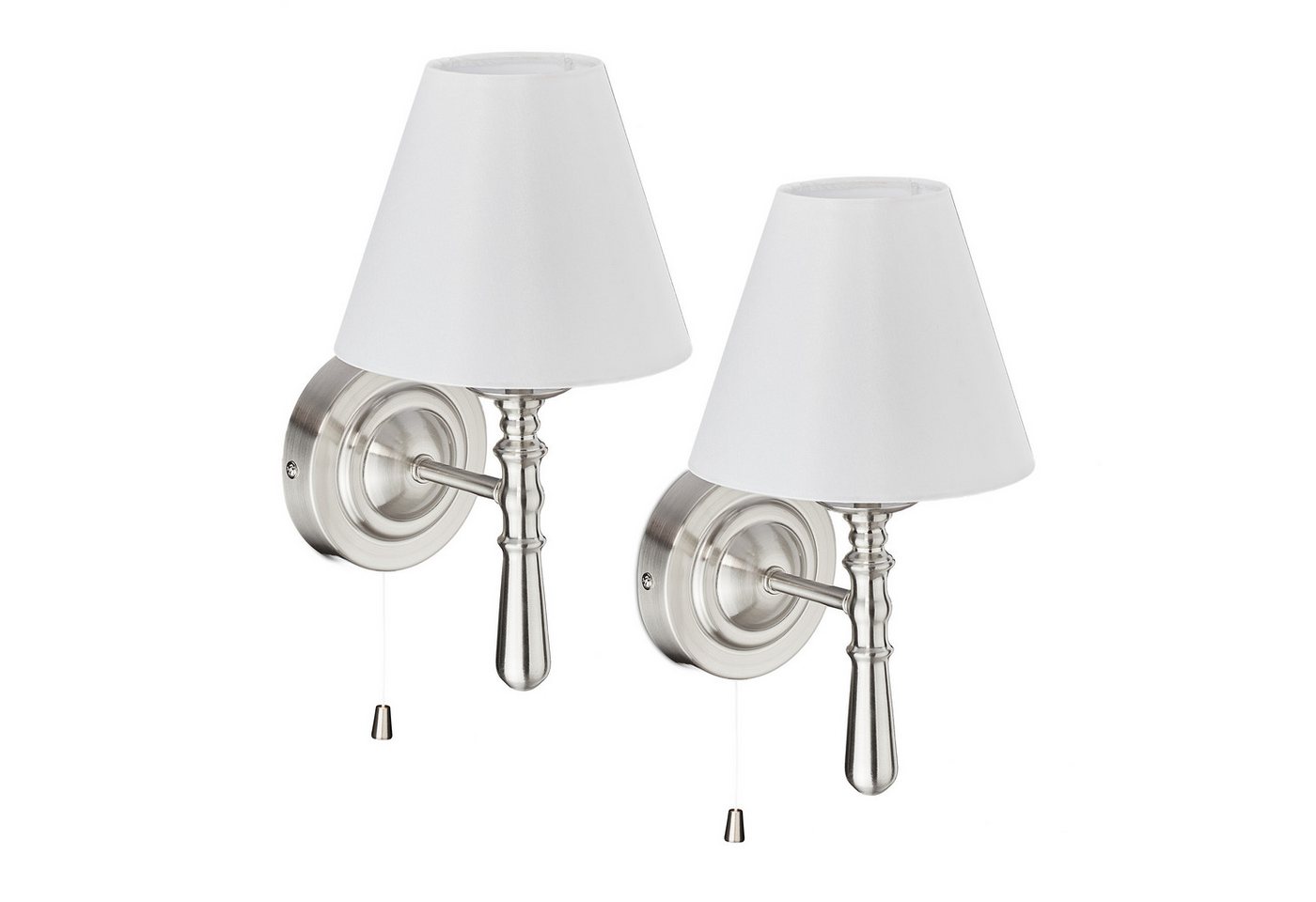 relaxdays Wandleuchte Wandlampe mit Schirm 2er Set, Silber relaxdays Wandleuchte Wandlampe mit Schirm 2er Set, Silber von relaxdays