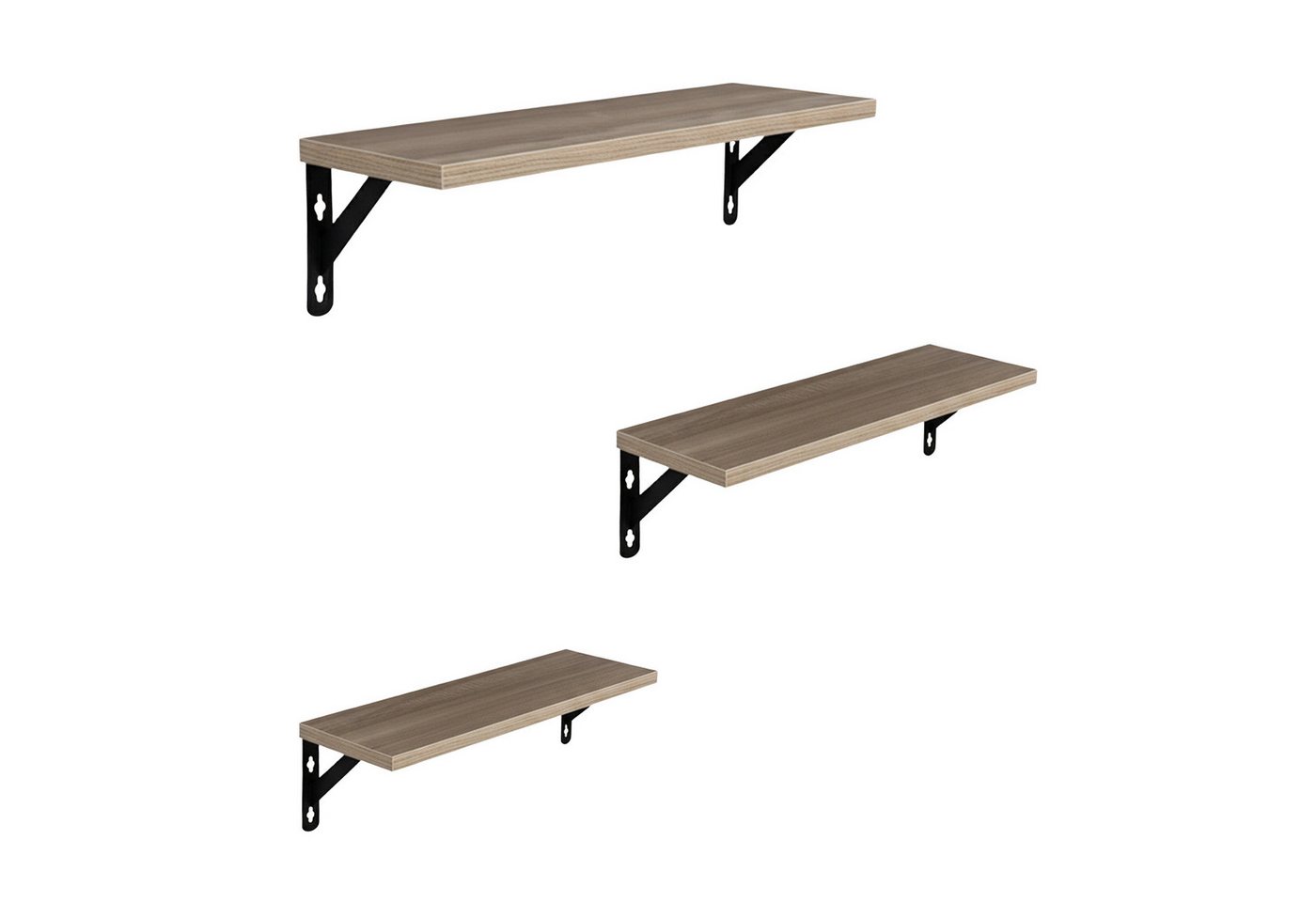 relaxdays Wandregal Set 3 Größe, 3-tlg., hellbraun relaxdays Wandregal Set 3 Größe, 3-tlg., hellbraun von relaxdays