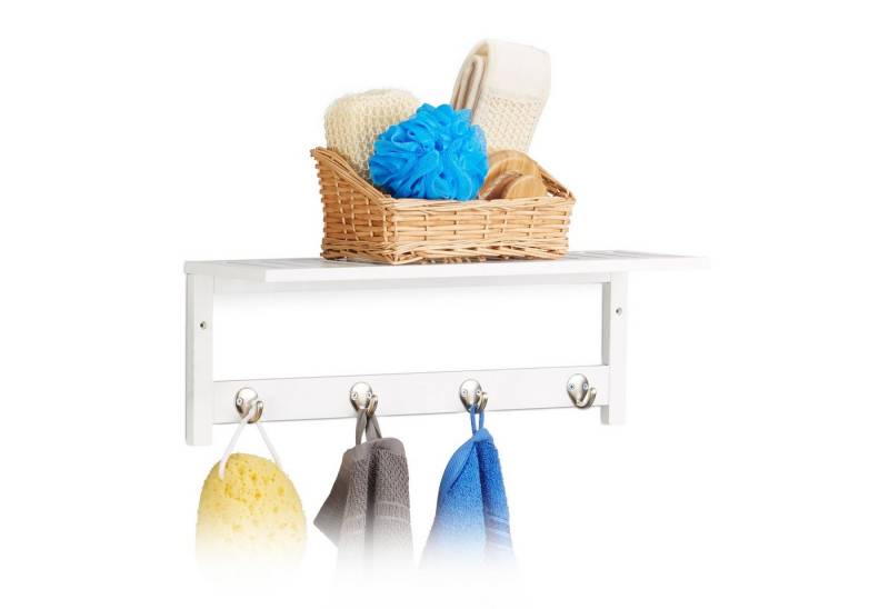 relaxdays Wandregal mit 4 Hake relaxdays Wandregal mit 4 Hake von relaxdays