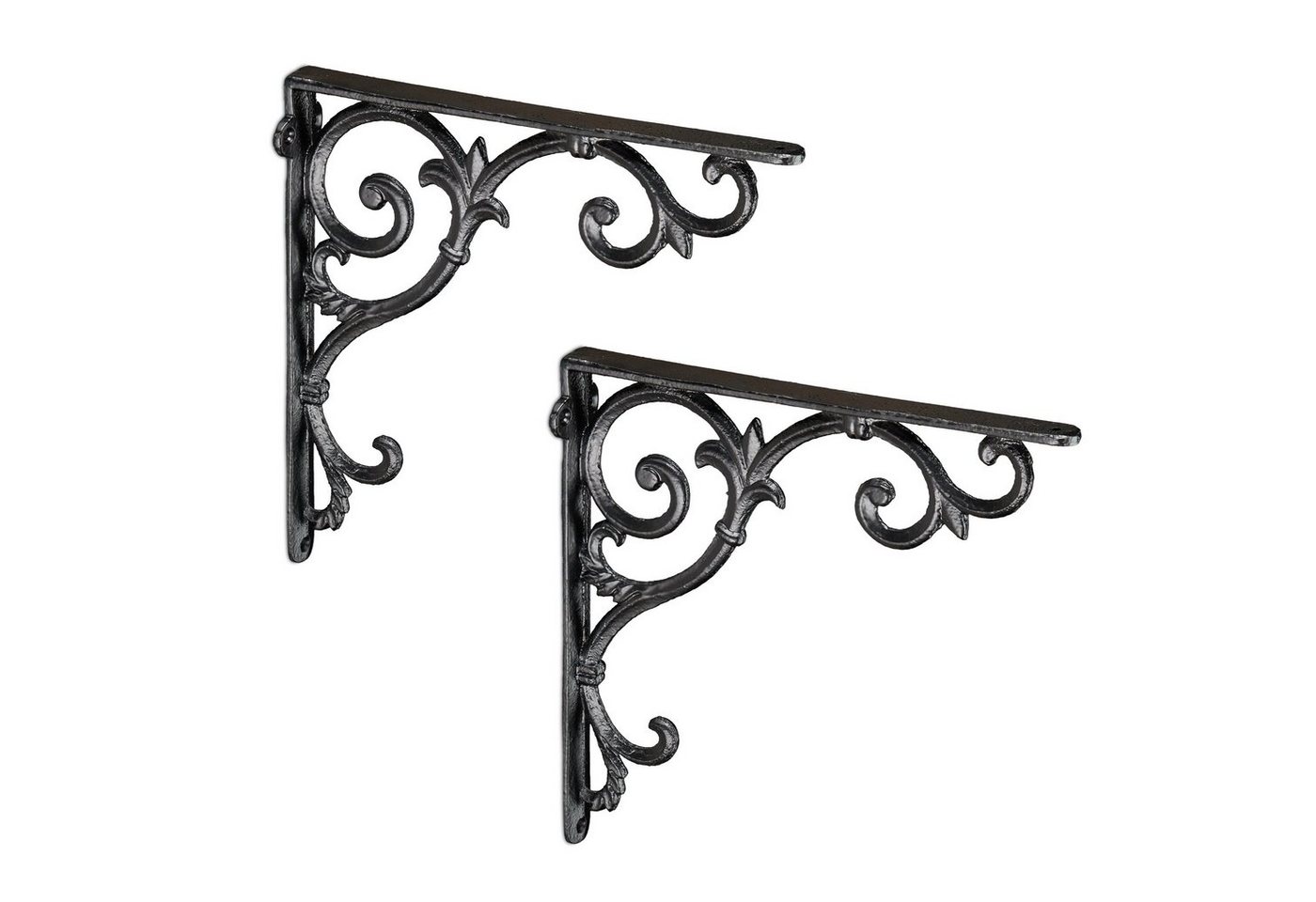 relaxdays Wandregalhalter 2er Set Regalwinkel antik, schwarz relaxdays Wandregalhalter 2er Set Regalwinkel antik, schwarz von relaxdays