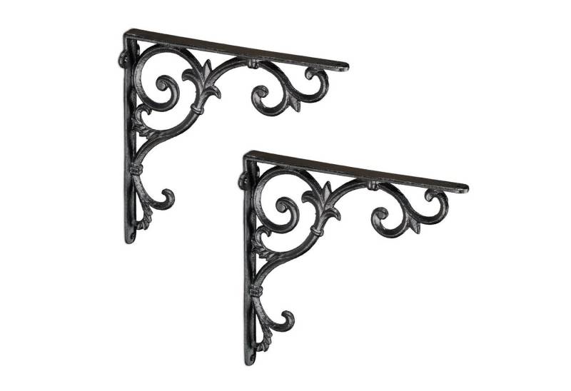 relaxdays Wandregalhalter 2er Set Regalwinkel antik, schwarz relaxdays Wandregalhalter 2er Set Regalwinkel antik, schwarz von relaxdays