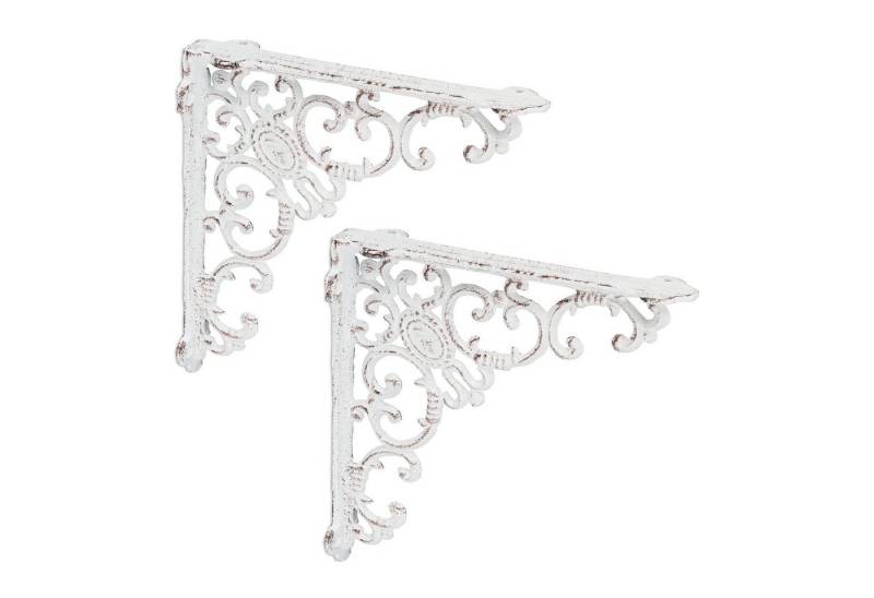 relaxdays Wandregalhalter 2er Set Regalwinkel antik, weiß relaxdays Wandregalhalter 2er Set Regalwinkel antik, weiß von relaxdays