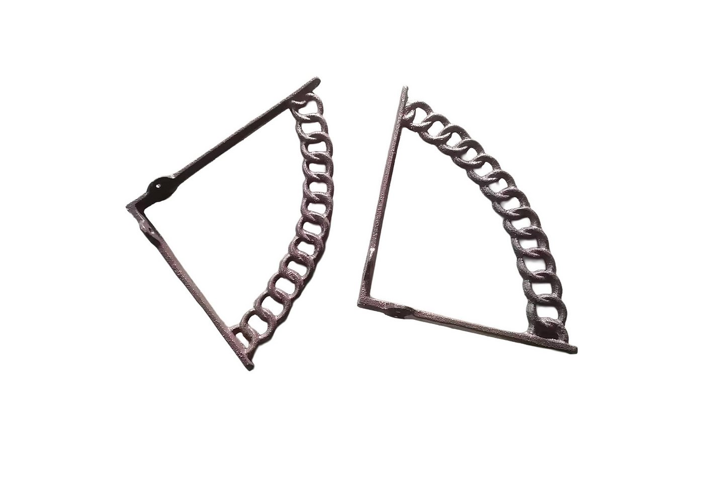 relaxdays Wandregalhalter Regalträger 2er Set Ketten-Design, Braun von relaxdays