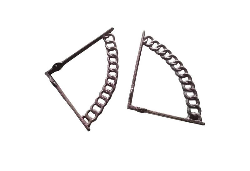 relaxdays Wandregalhalter Regalträger 2er Set Ketten-Design, Braun von relaxdays