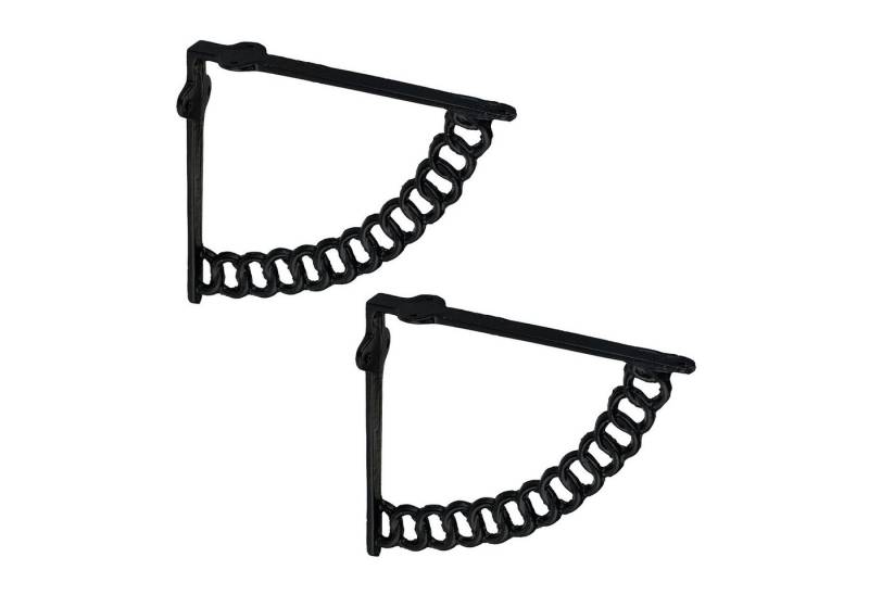 relaxdays Wandregalhalter Regalträger 2er Set Ketten-Design, Schwarz von relaxdays