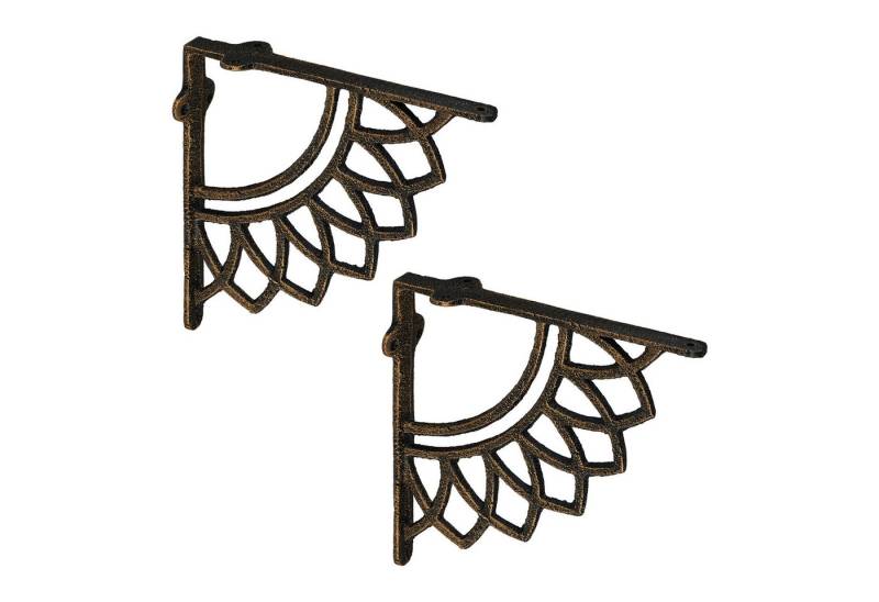 relaxdays Wandregalhalter Regalträger 2er Set Mandala-Design, Bronze von relaxdays