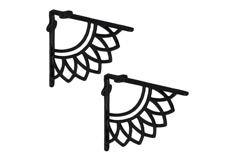 relaxdays Wandregalhalter Regalträger 2er Set Mandala-Design, Schwarz von relaxdays