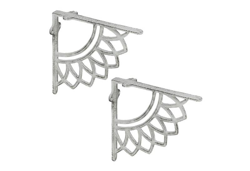 relaxdays Wandregalhalter Regalträger 2er Set Mandala-Design, Weiß von relaxdays