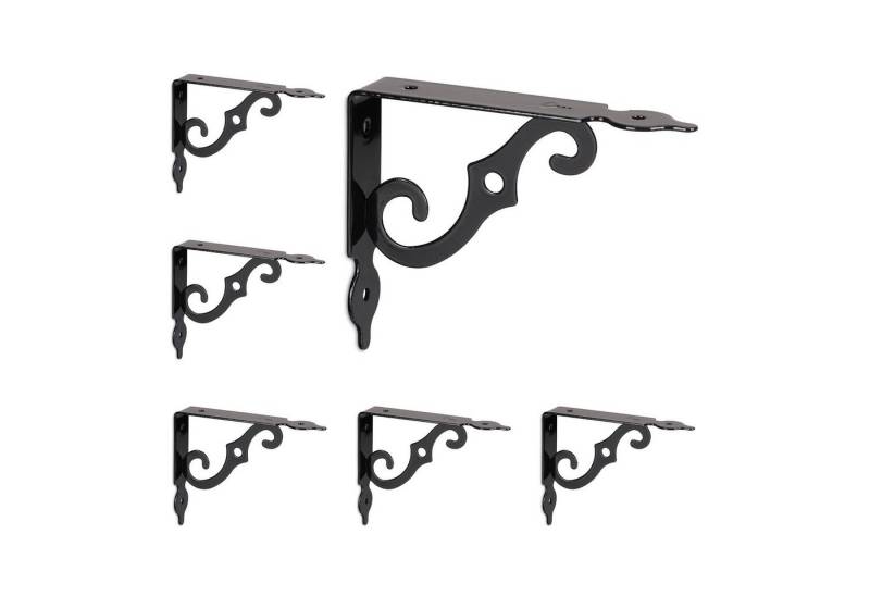 relaxdays Wandregalhalter Regalträger 6er Set, Schwarz relaxdays Wandregalhalter Regalträger 6er Set, Schwarz von relaxdays