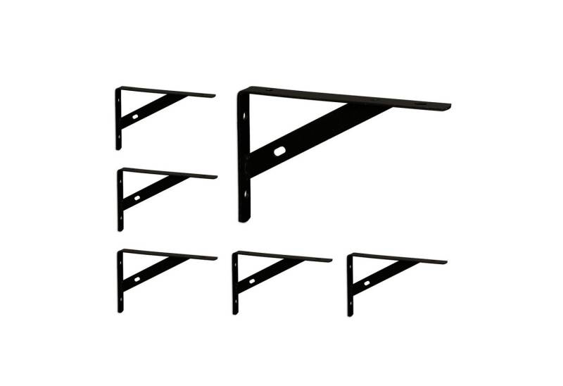 relaxdays Wandregalhalter Regalträger 6er Set, Schwarz relaxdays Wandregalhalter Regalträger 6er Set, Schwarz von relaxdays