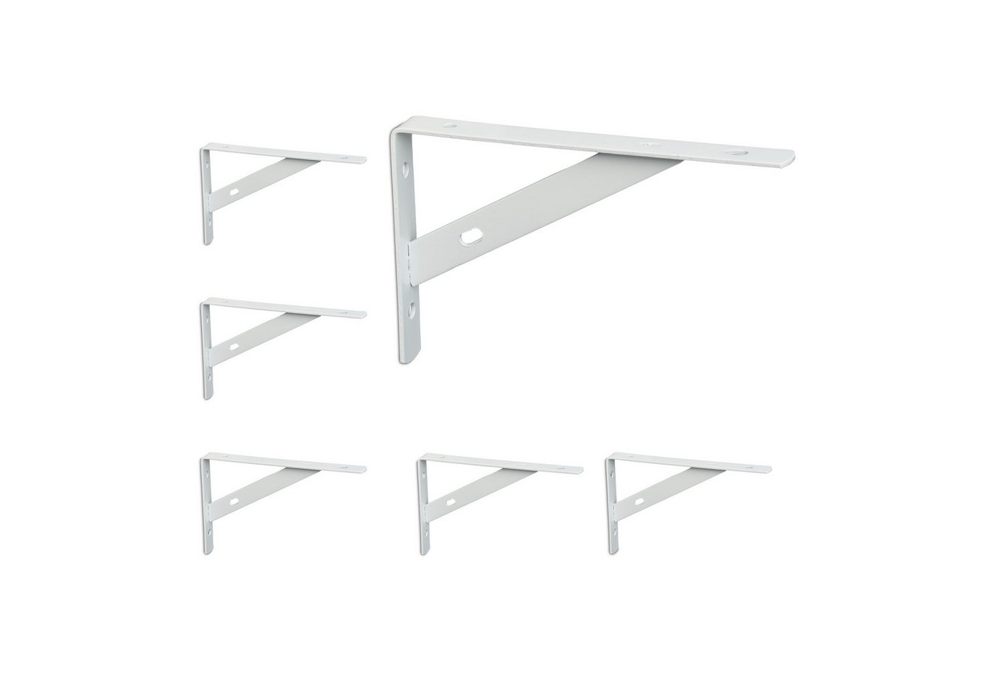 relaxdays Wandregalhalter Regalträger 6er Set, weiß von relaxdays
