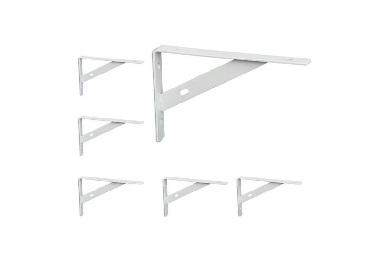 relaxdays Wandregalhalter Regalträger 6er Set, weiß von relaxdays