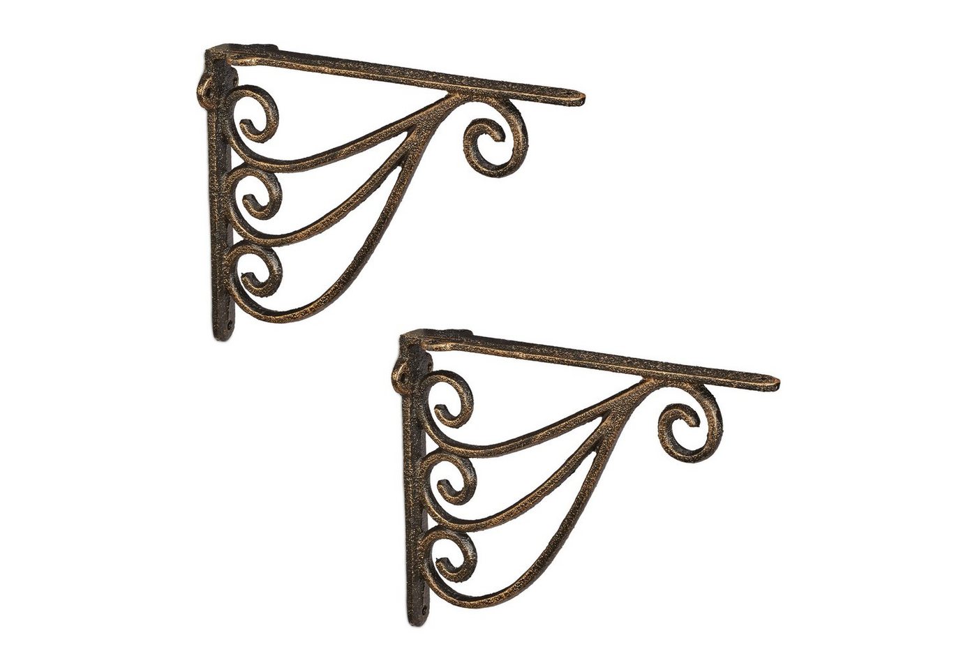 relaxdays Wandregalhalter Regalwinkel 2er Set Ornamente, Bronze relaxdays Wandregalhalter Regalwinkel 2er Set Ornamente, Bronze von relaxdays