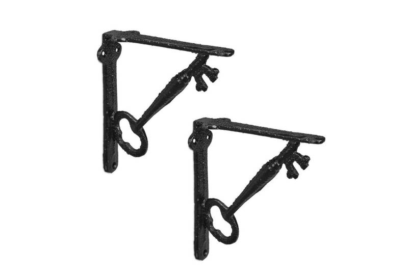 relaxdays Wandregalhalter Regalwinkel 2er Set Schlüssel, Schwarz von relaxdays