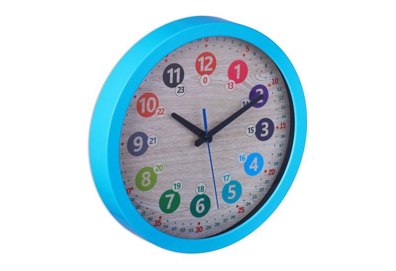 relaxdays Wanduhr Blaue Wanduhr für Kinder von relaxdays