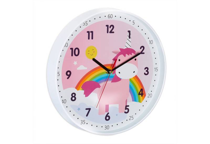 relaxdays Wanduhr Einhorn Wanduhr von relaxdays