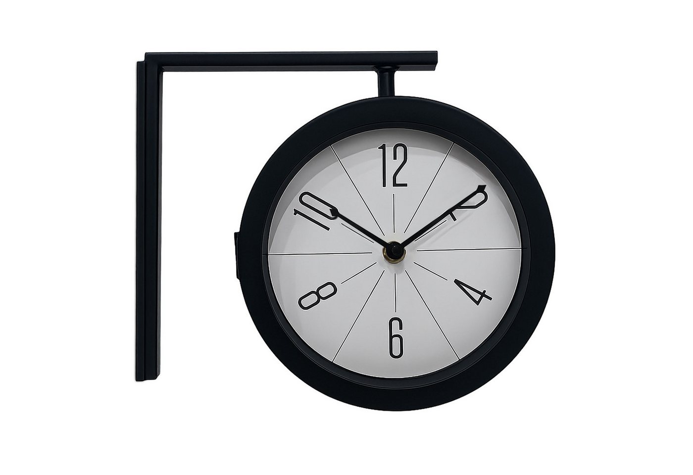 relaxdays Wanduhr Moderne Bahnhofsuhr doppelseitig (schwarz) von relaxdays